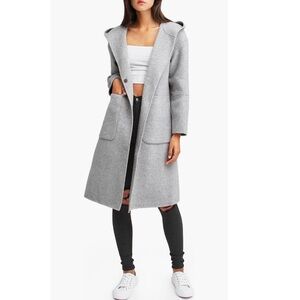 Walk This Way Wool Blend Oversized Coat - Grey